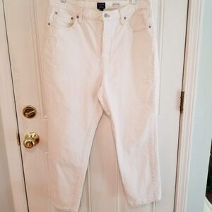 J Crew White High Rise Premium Crop Ankle Denim Jeans Sz 32